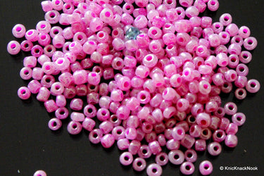 Pink Round Seed Beads, 10g Bag Glossy Beads, Spotted Beads Approx. 3 mm